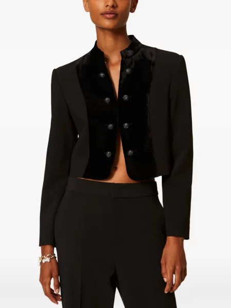 Geacă Twinset de catifea negru