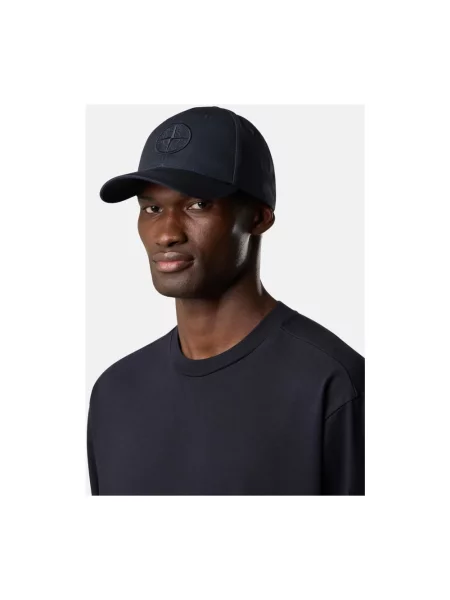 Czapka z daszkiem Stone Island z kamieniami niebieska