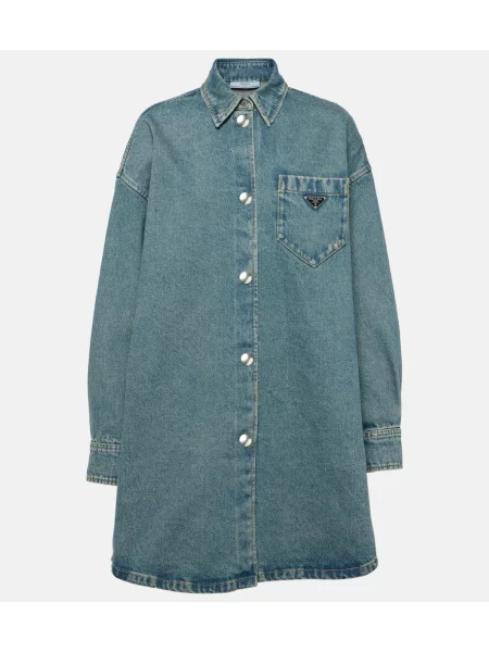 Denim obleka Prada modra