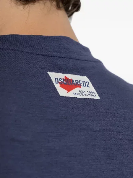 Lung tricou Dsquared2 de lână albastru