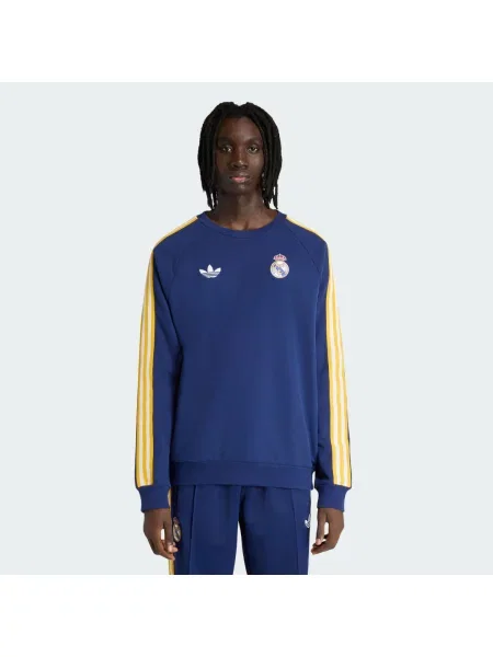 Bluza z zaokrąglonym dekoltem Real Madrid Originals niebieska