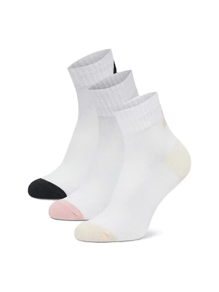 DC Set de 3 perechi de șosete medii de damă alb