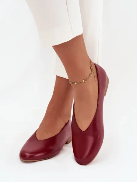 Кожени балеринки Boto с плосък ток бяло