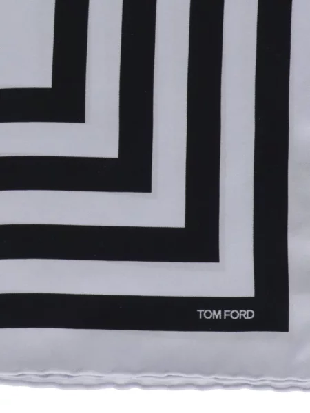 Fular Tom Ford cu imagine cu imprimeu geometric albastru