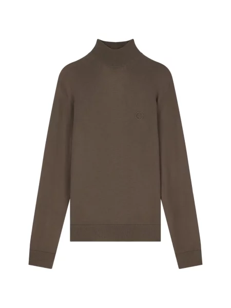 Pulover Giorgio Armani cu broderie maro
