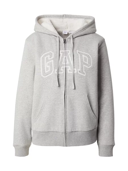 GAP Hanorac V-FRANCHISE HERITAGE gri deschis alb