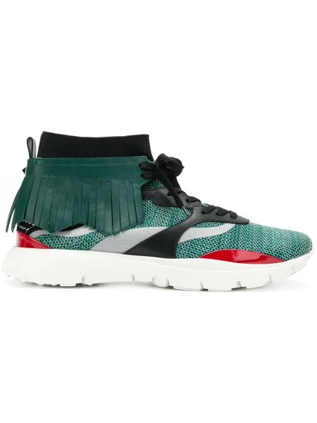 Sneakerși Valentino Garavani cu broderie verde