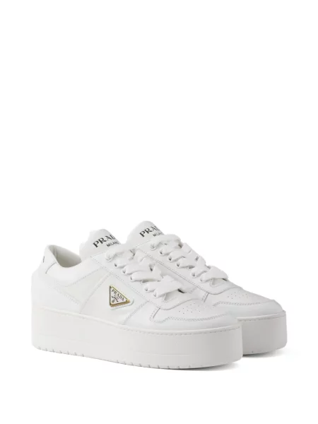 Sneakerși Prada din piele alb