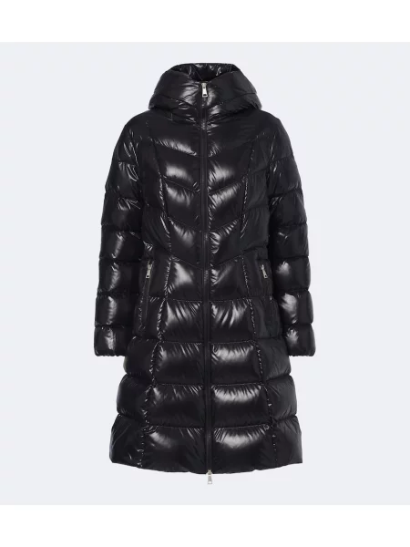 Palton Moncler cu glugă negru