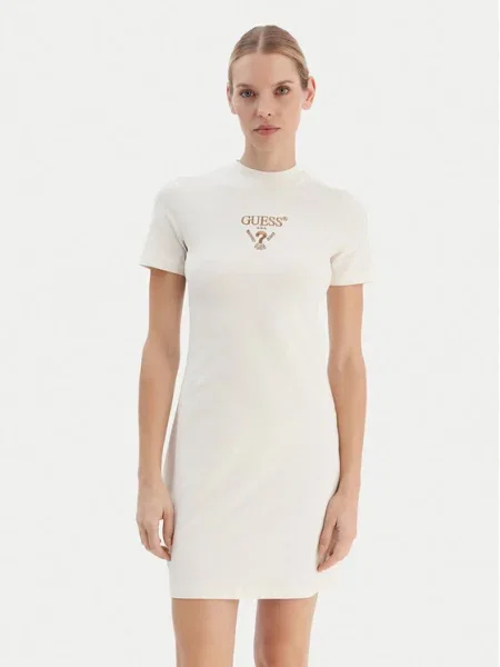 Guess Ежедневна рокля Екрю