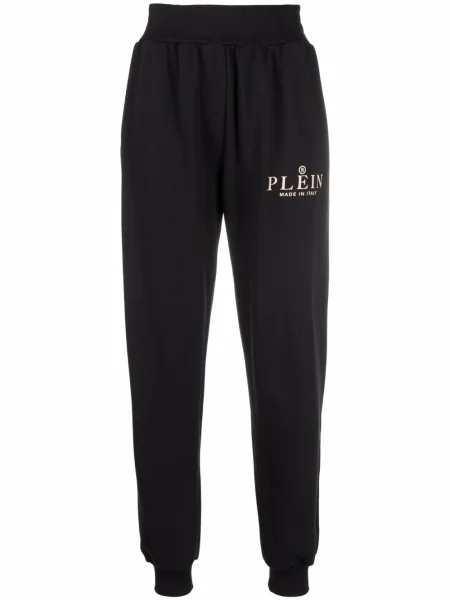Pantaloni Philipp Plein cu autograf negru