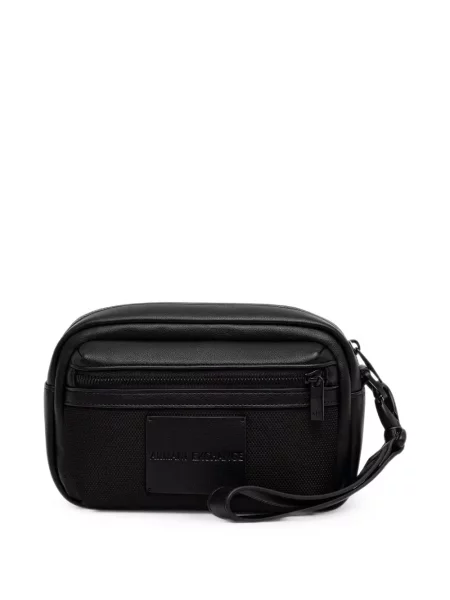 Geantă Armani Exchange cu autograf negru