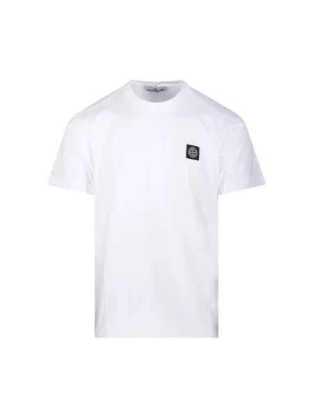 Koszulka Stone Island z krótkim rękawem z kamieniami biała