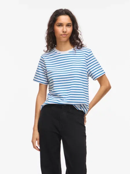 VILA Tricou VINora albastru alb