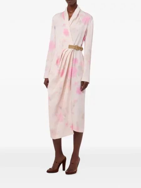 Rochie midi Moschino cu model floral cu imagine roz