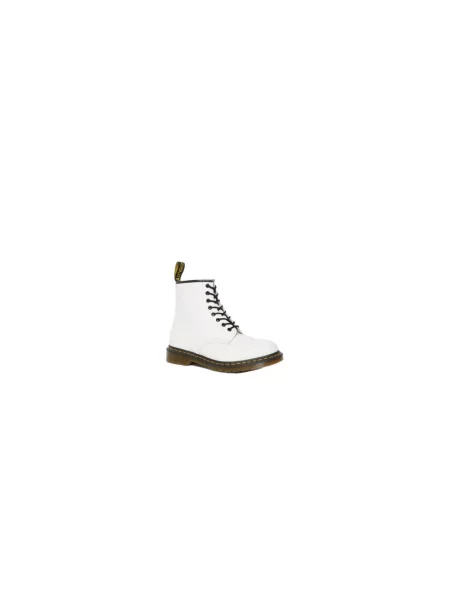 Buty do kostki Dr. Martens sznurowane koronkowe o krotszym kroju białe