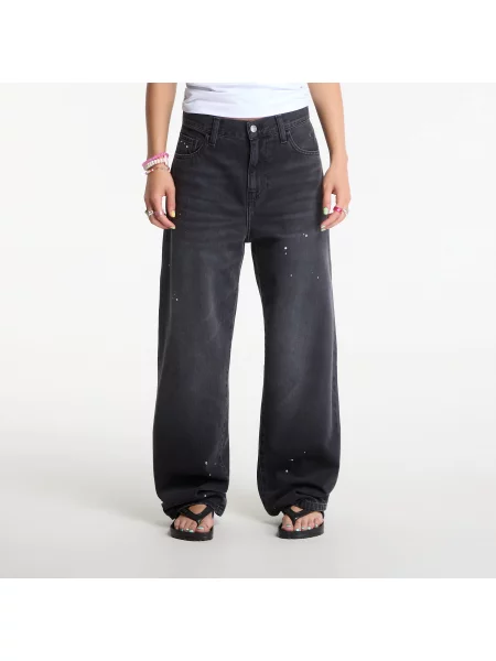 Blugi Carhartt WIP W Arin Pant Black Destroy Wash Splatter 32 negru