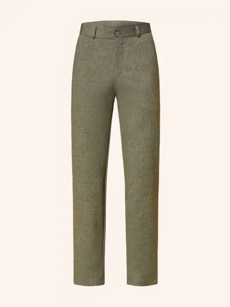 Paul Oblekové Kalhoty Slim Fit Z Žerzeje olivová