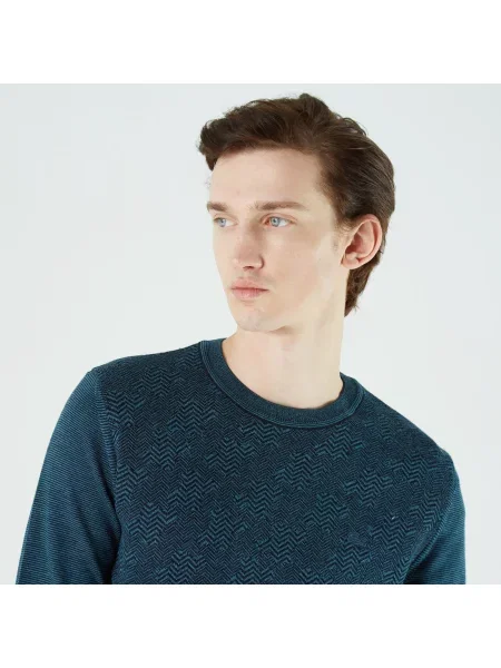 Свитер Lacoste с круглым вырезом синий