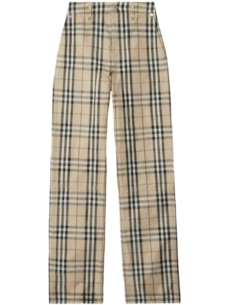 Jeansy Burberry w kratkę