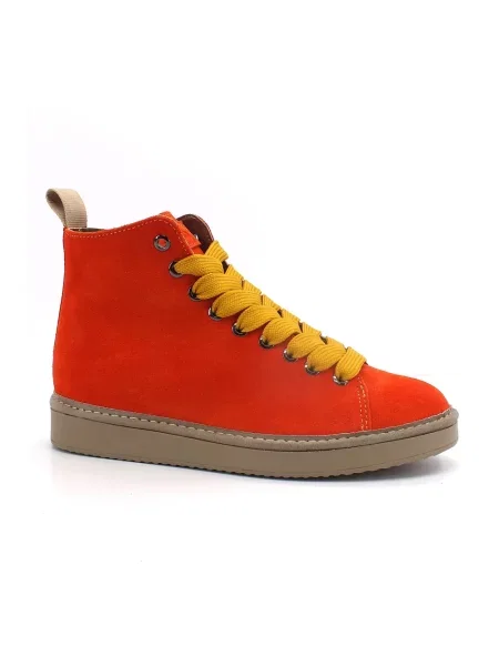 Sneakersy Panchic sznurowane skórzane pomarańczowe