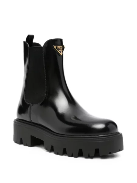 Botine chelsea Prada cu autograf negru
