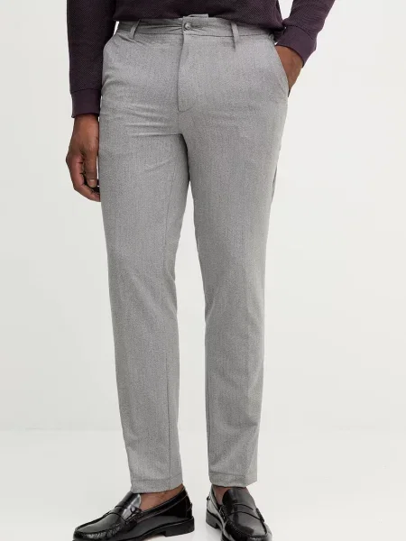 BOSS pantaloni drept gri