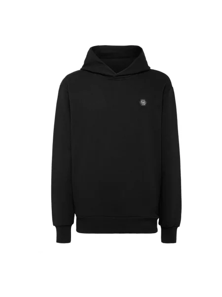 Bluza z kapturem Philipp Plein z kapturem z długim rękawem z logo czarna