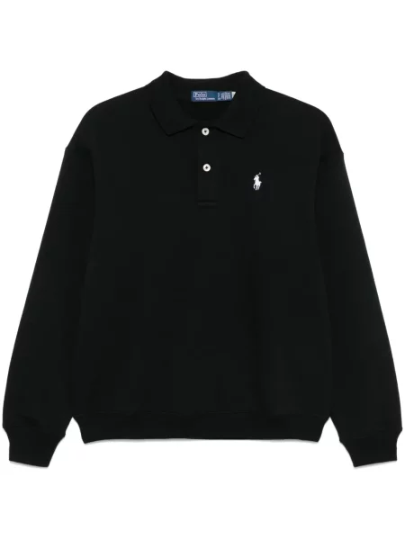 Iš natūralios odos mažas polo marškinėliai Polo Ralph Lauren dvieiliai juoda