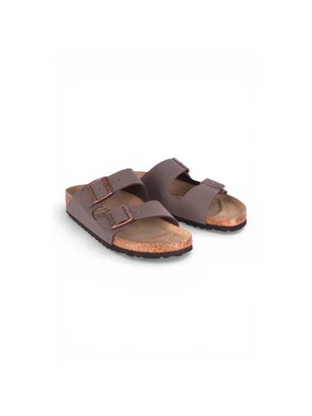 Klapki Birkenstock zamszowe brązowe