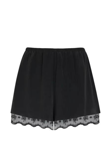 Pantaloni scurți Simone Rocha cu broderie din dantelă negru
