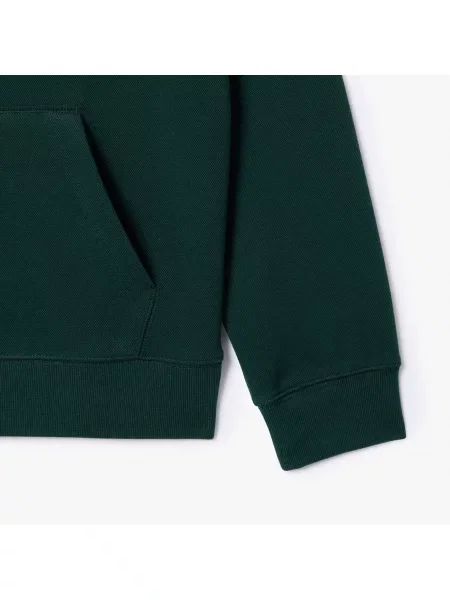 Lacoste Bluza Z Kapturem Pique Double Face O Luźnym Kroju szara