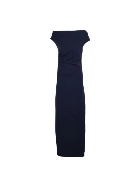 Sukienka maxi Parosh z odkrytymi ramionami niebieska