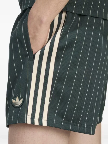 Pantaloni scurți Adidas cu șireturi din dantelă cu dungi maro