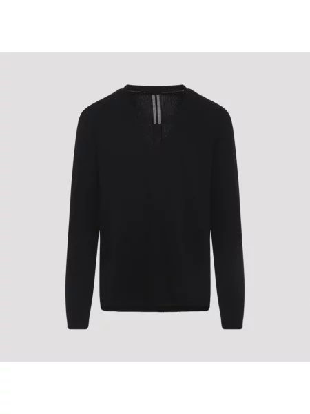 Sweter Rick Owens z dekoltem w serek czarny