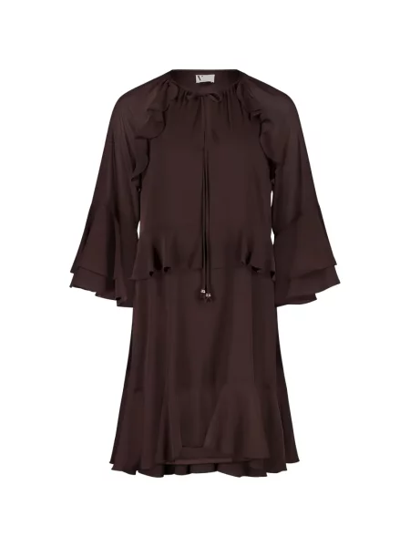 Rochie mini Vera Mont cu volane maro