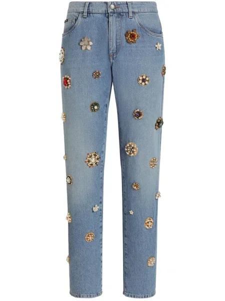 Blugi drepți Dolce & Gabbana albastru