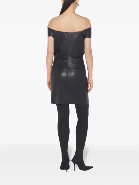 Rochie mini Jean Paul Gaultier din piele negru
