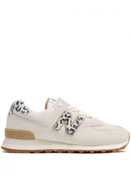 Sneakerși New Balance 574 cu șireturi din dantelă gri