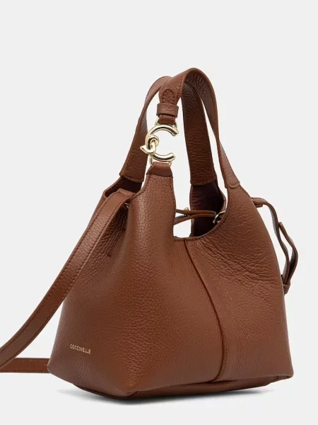 Coccinelle crossbody torbica usnjena rjava
