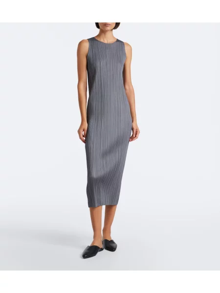 Rochie midi Pleats Please Issey Miyake gri