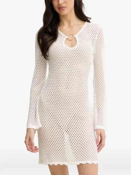 Rochie mini Guess tricotate alb