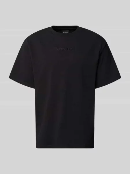 T-shirt o kroju relaxed fit z wyhaftowanym logo model Ikarus' Colucci czarna