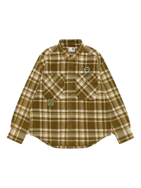 Cămașă Aape By A Bathing Ape în carouri maro