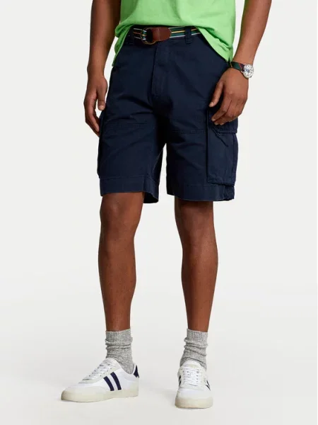 Kratke hlače iz tkanine Polo Ralph Lauren modra