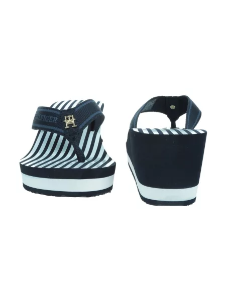 Žabky Tommy Hilfiger Stripes Wedge Beach Sandal space blue modré