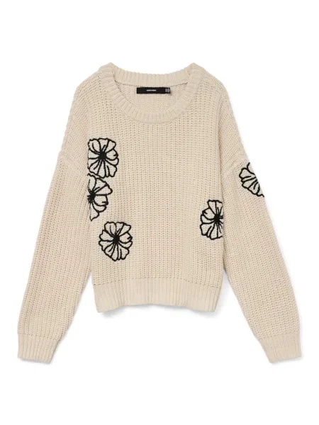 VERO MODA Pulover VMLAURA bej negru