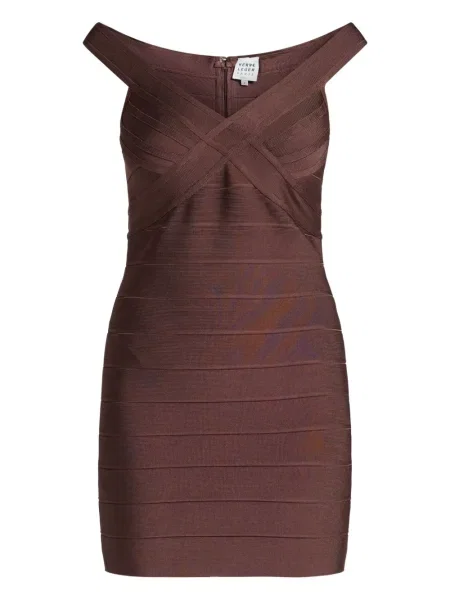 Rochie Hervé Léger de costum maro