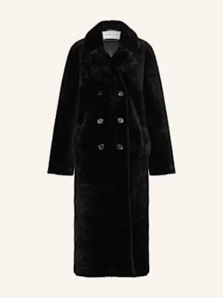Mrs & Hugs Płaszcz Ze Sztucznego Futra schwarz czarne