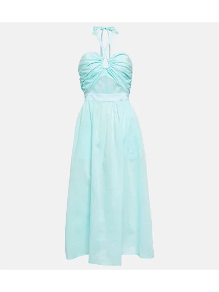 Midi obleka Marysia modra